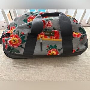 Matilda Jane Keep On Rolling Duffle Bag Gray Floral Luggage